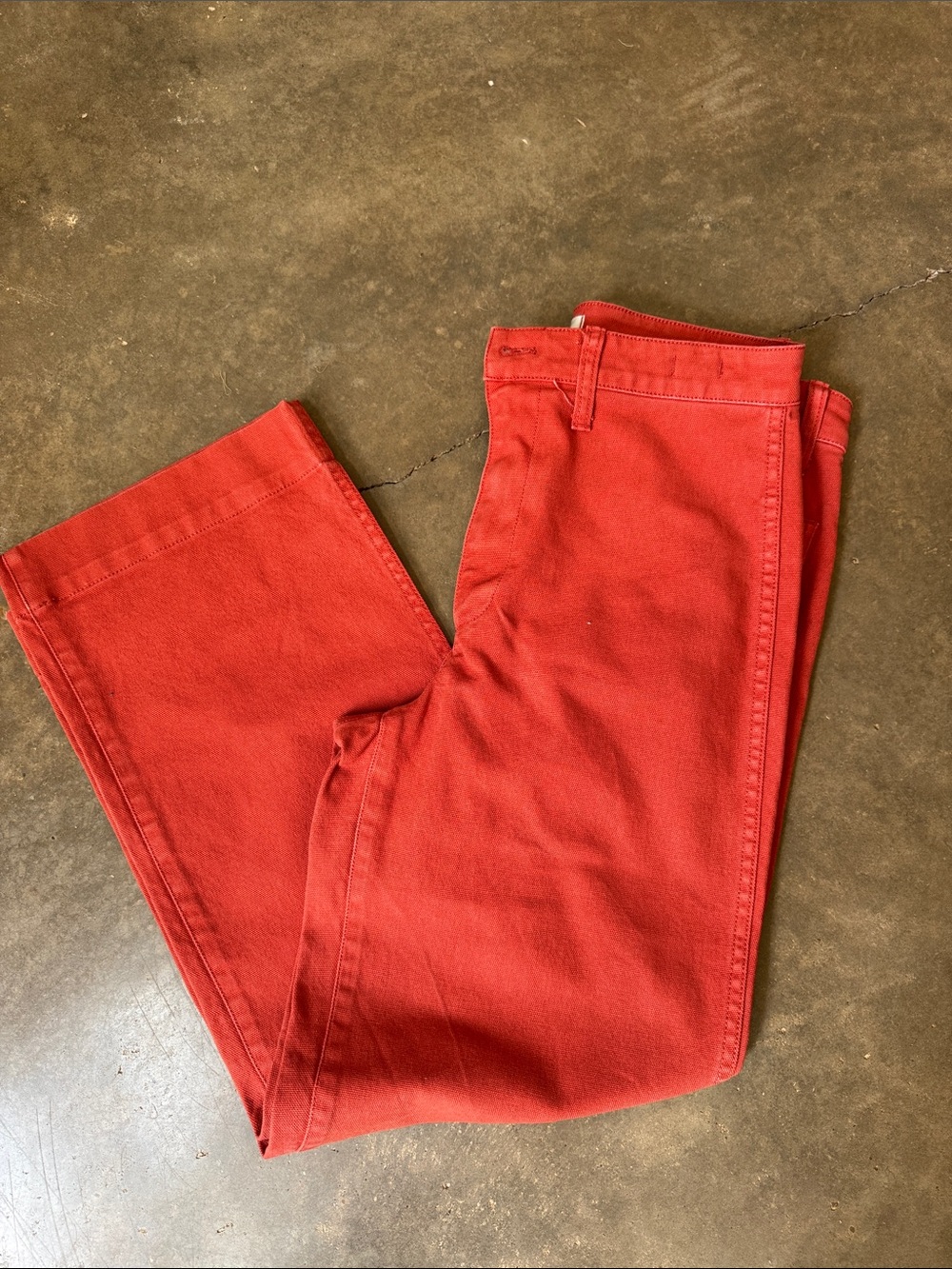 Madewell Women's Red Straight-Leg Trousers